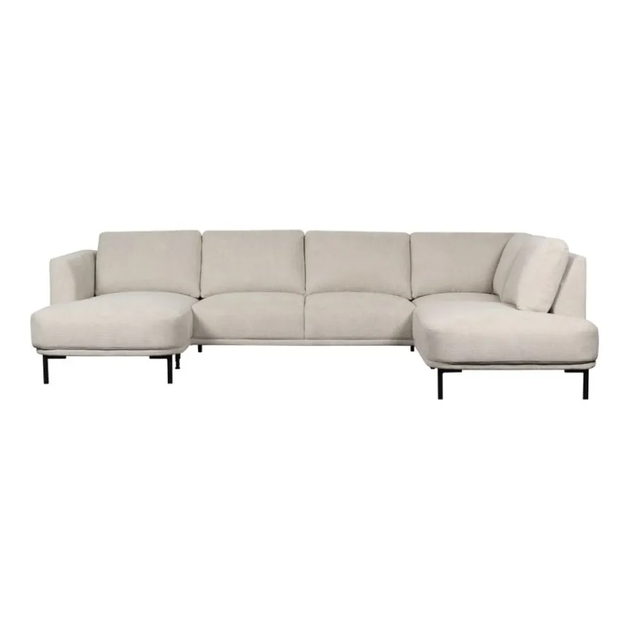 U-Banken< Hoekbank Andelst Divan Rechts Beige