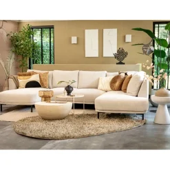 U-Banken< Hoekbank Andelst Divan Rechts Beige