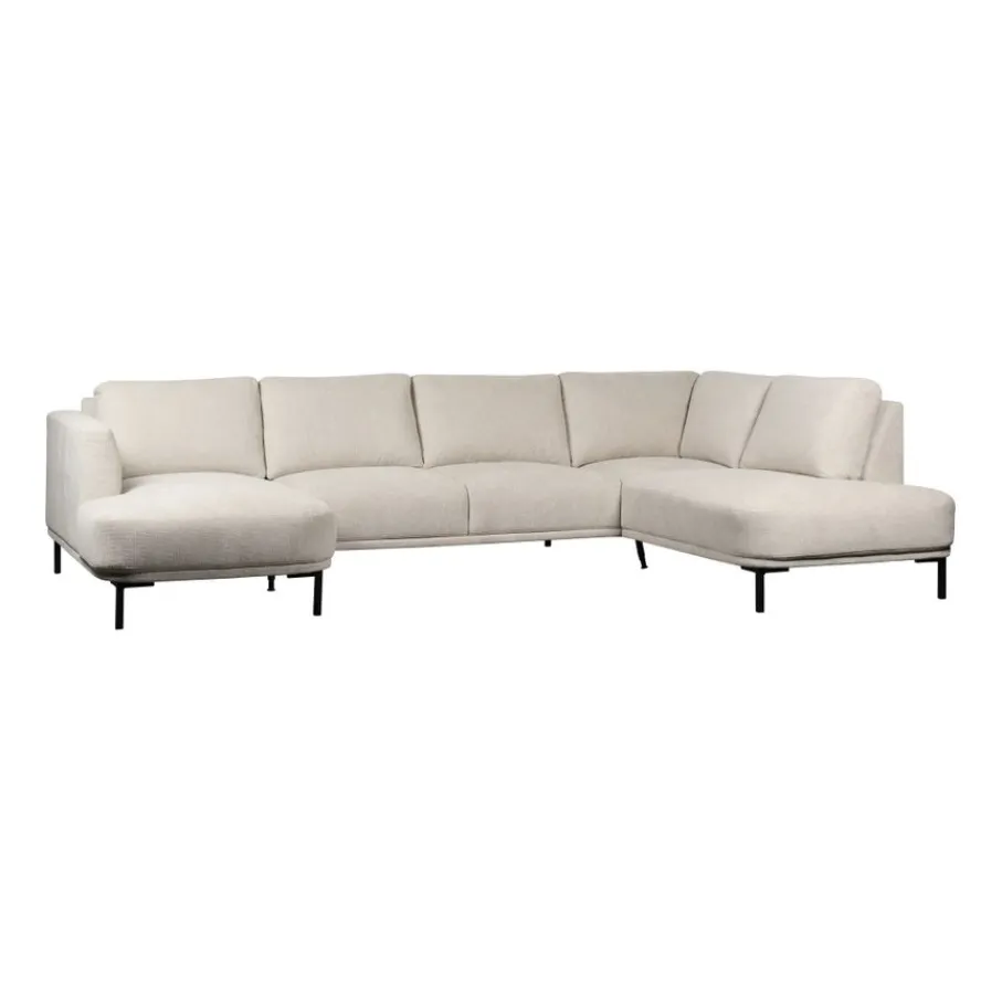U-Banken< Hoekbank Andelst Divan Rechts Beige