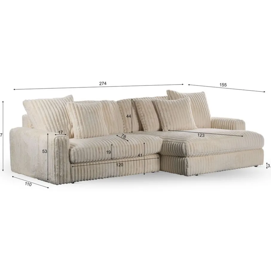 Hoekbanken< Hoekbank Brem Rechts Beige