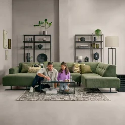 U-Banken< Hoekbank Chester Divan Rechts Groen