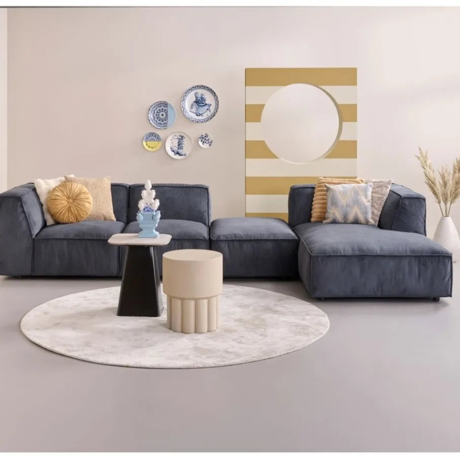 Modulaire Banken|Hoekbanken< Hoekbank Dundee Rechts Blauw
