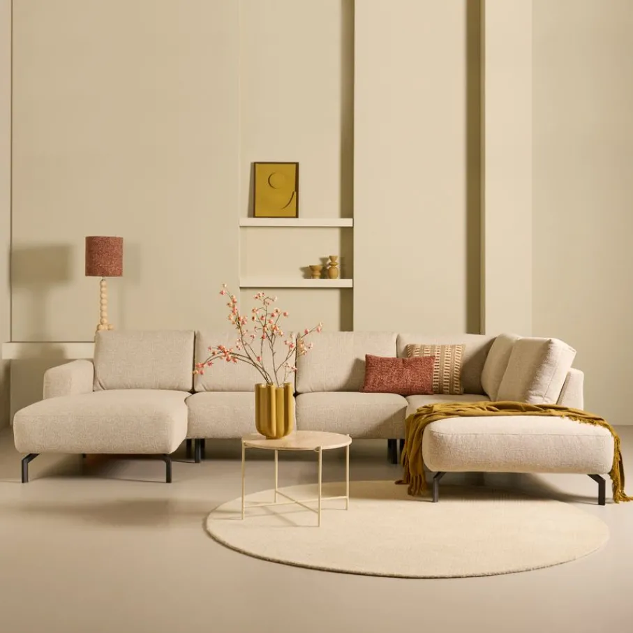 U-Banken< Hoekbank Vibe Divan Rechts Beige