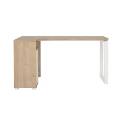 Bureaus< Hoekbureau Bram Eiken / Wit - 150x76x100 cm