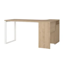 Bureaus< Hoekbureau Bram Eiken / Wit - 150x76x100 cm