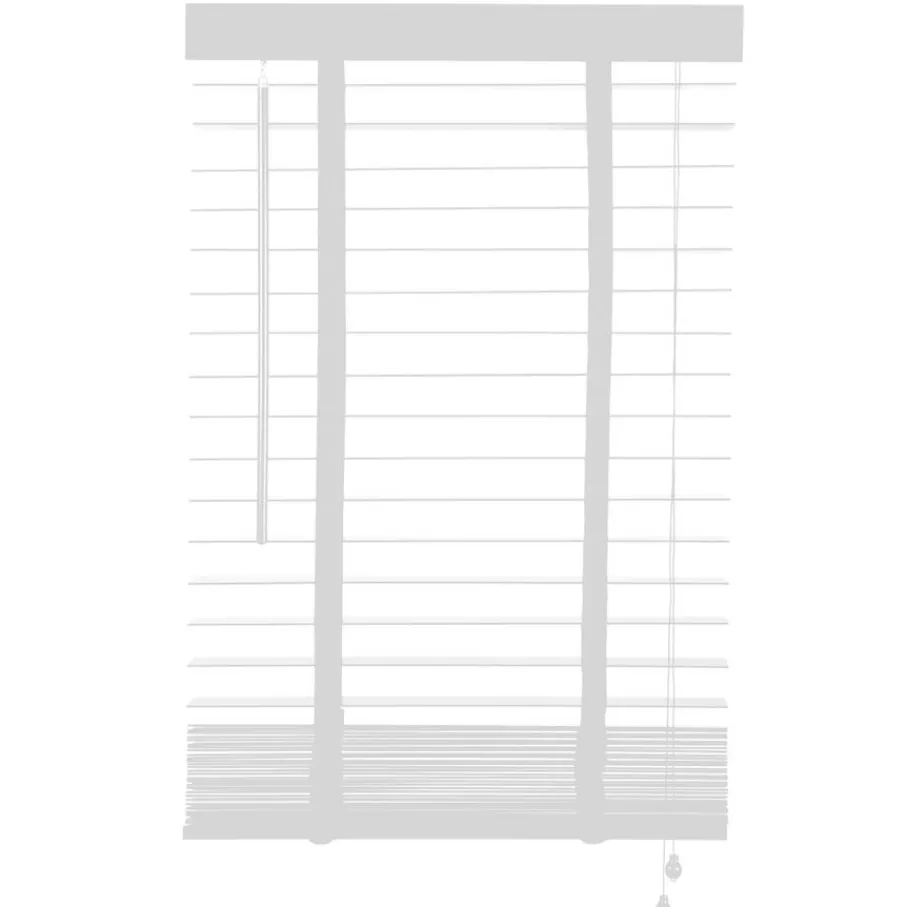 Witte Jaloezieën< Houten Jaloezie Wit - 80x210 cm