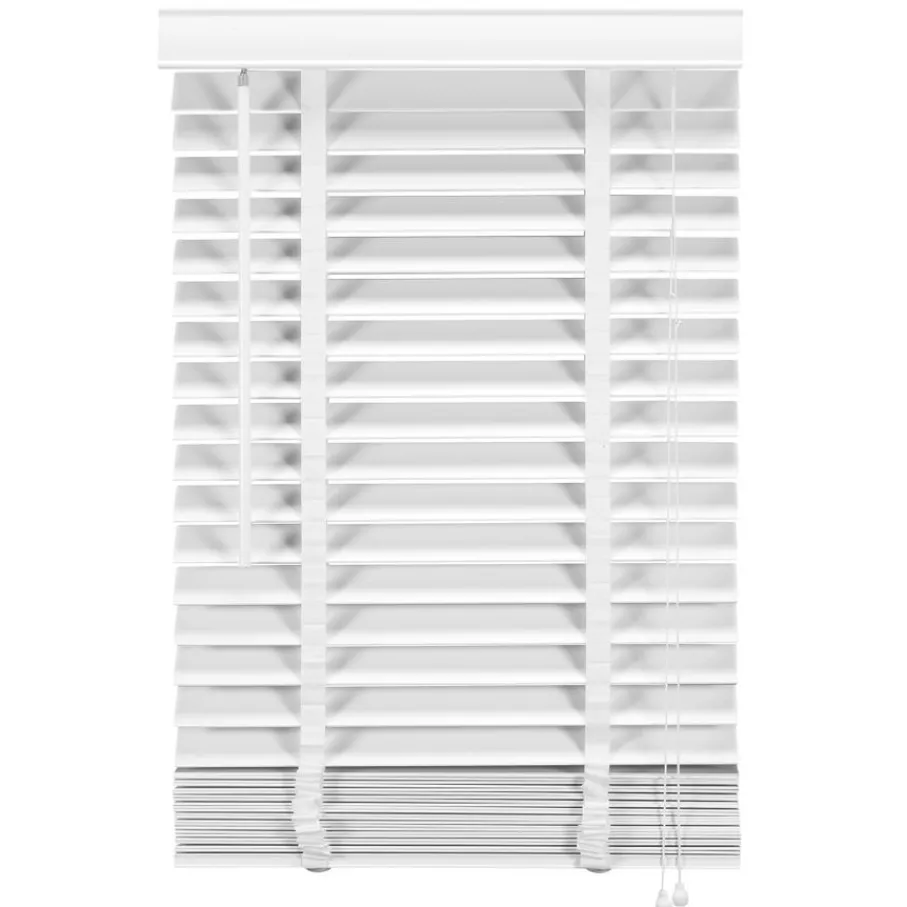 Witte Jaloezieën< Houten Jaloezie Wit - 60x210 cm