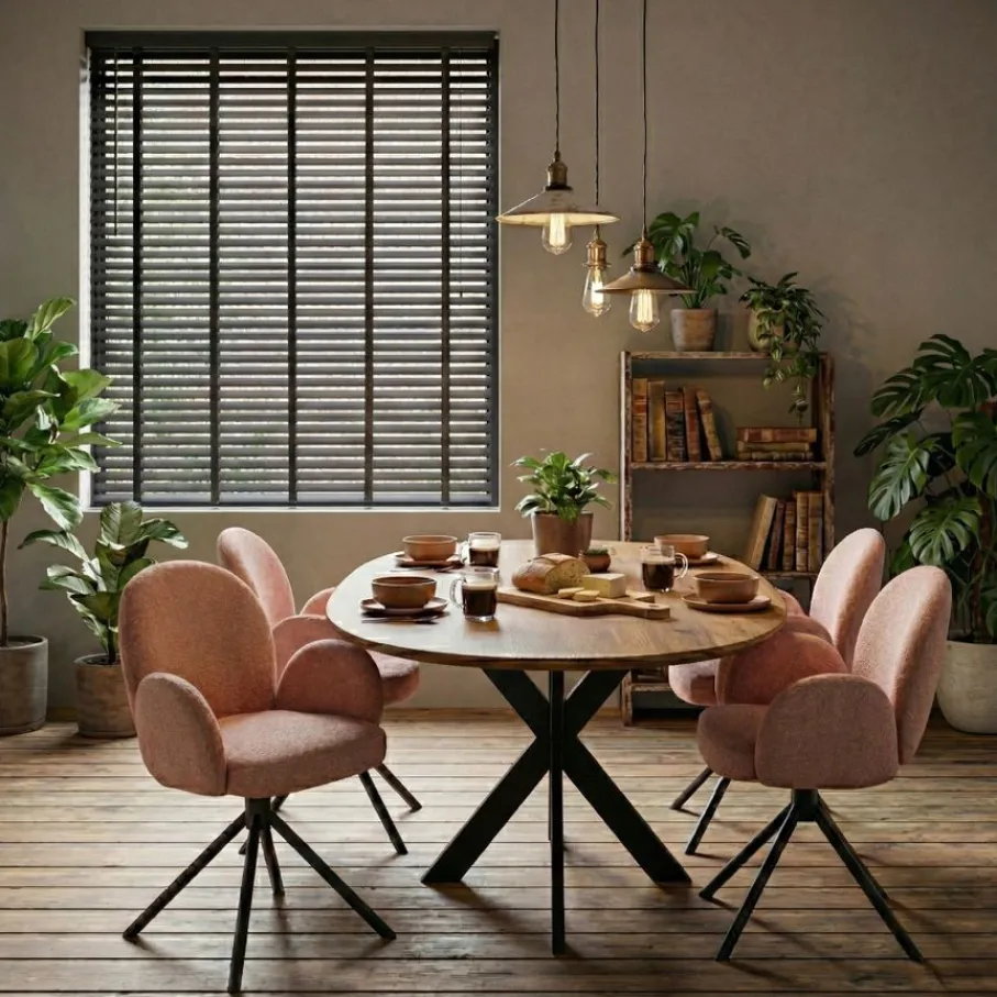 Zwarte Jaloezieën< Houten Jaloezie Zwart - 220x210 cm