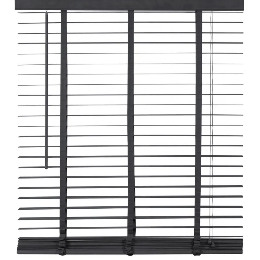 Zwarte Jaloezieën< Houten Jaloezie Zwart - 140x210 cm