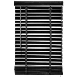 Zwarte Jaloezieën< Houten Jaloezie Zwart - 80x130 cm