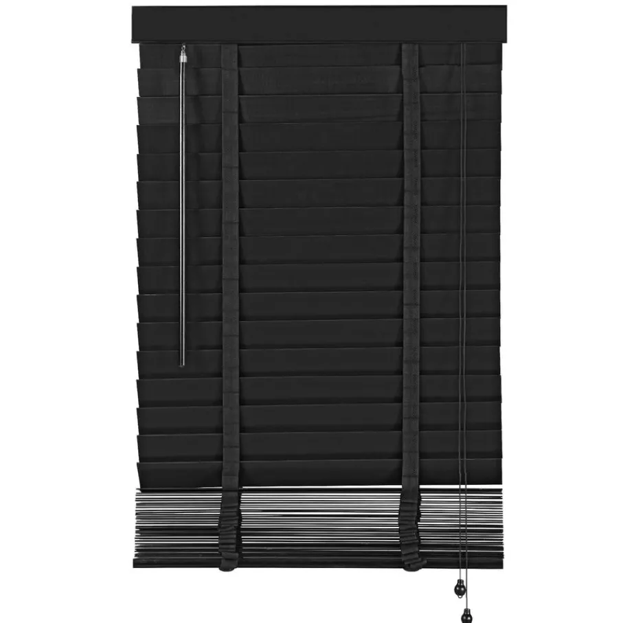 Zwarte Jaloezieën< Houten Jaloezie Zwart - 60x180 cm