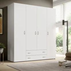 Kledingkasten< Kledingkast Baarlo Wit - 160x176x52 cm