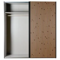 Kledingkasten< Kledingkast Bakel Donkergrijs - 200x216x65 cm