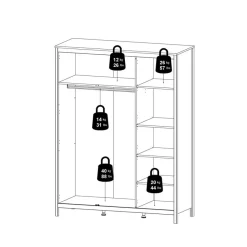 Opbergkasten< Kledingkast Dallas Wit - 150x199x59
