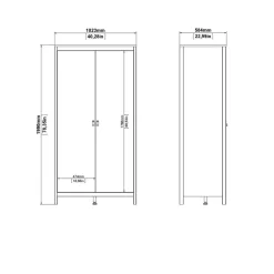 Opbergkasten<Light - Living Kledingkast Dallas Zwart - 103x199x59