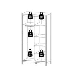 Opbergkasten<Light - Living Kledingkast Dallas Zwart - 103x199x59
