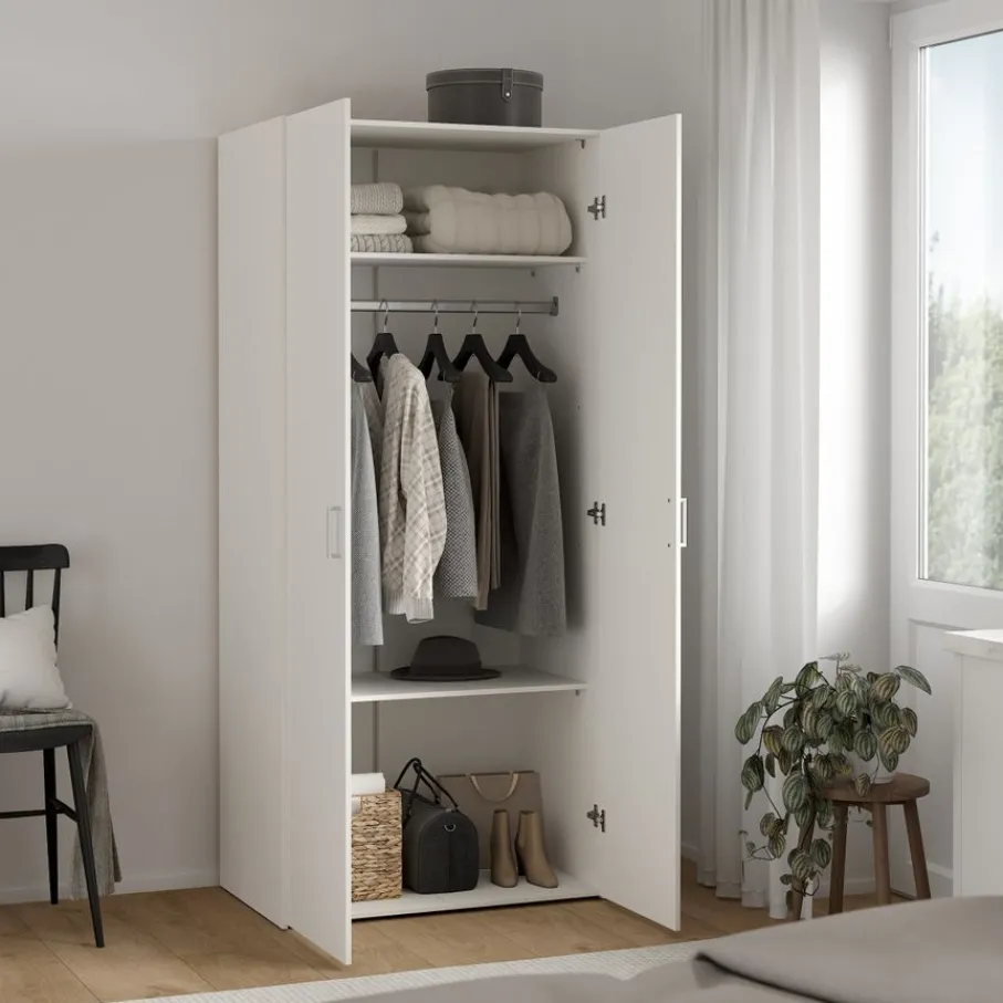 Kledingkasten< Kledingkast Harper Wit - 78x176x50 cm