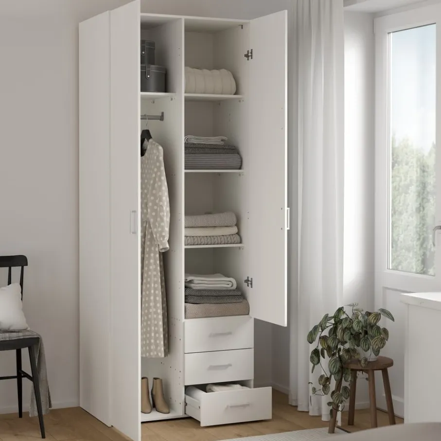 Kledingkasten< Kledingkast Harper Wit - 78x201x50 cm