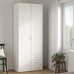 Kledingkasten< Kledingkast Harper Wit - 78x201x50 cm
