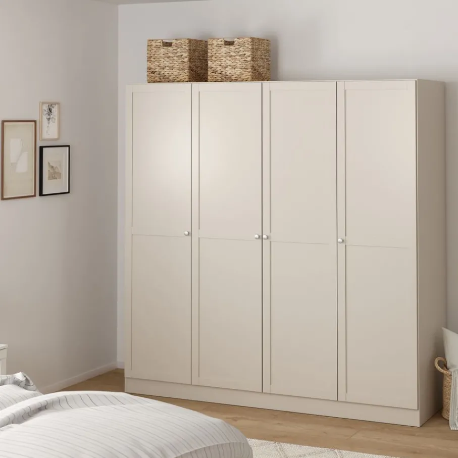 Kledingkasten< Kledingkast Indy Taupe - 196x200x62 cm
