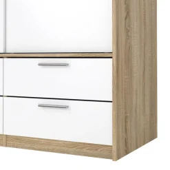 Kledingkasten< Kledingkast Jasper Eiken / Hoogglans Wit - 182x200x60 cm