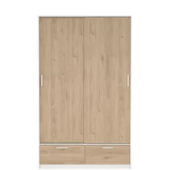 Kledingkasten< Kledingkast Jasper Wit / Eiken - 121x200x60 cm