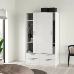 Kledingkasten< Kledingkast Jasper Wit - 121x200x60 cm