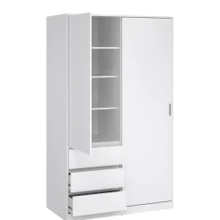 Kledingkasten< Kledingkast Luna Hoogglans Wit - 119x201x60 cm