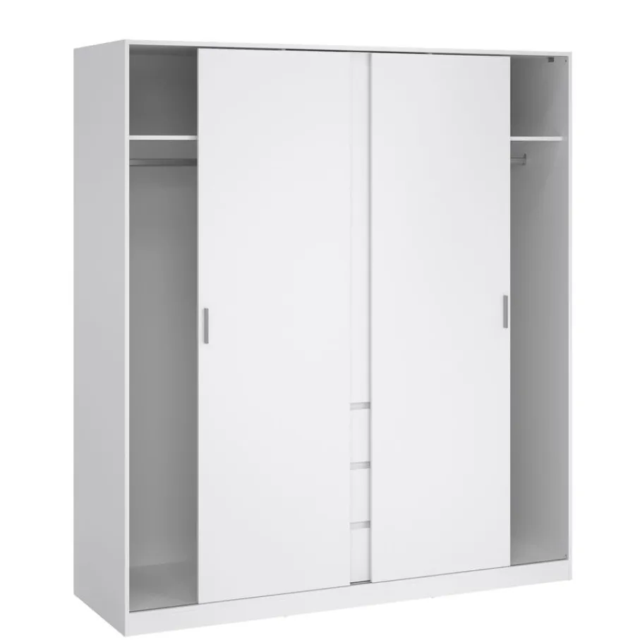Kledingkasten< Kledingkast Luna Hoogglans Wit - 177x201x60 cm