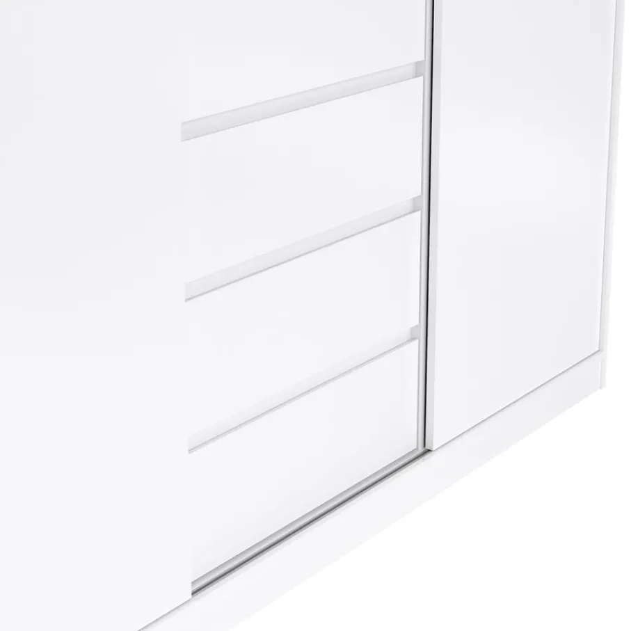 Kledingkasten< Kledingkast Luna Hoogglans Wit - 177x201x60 cm