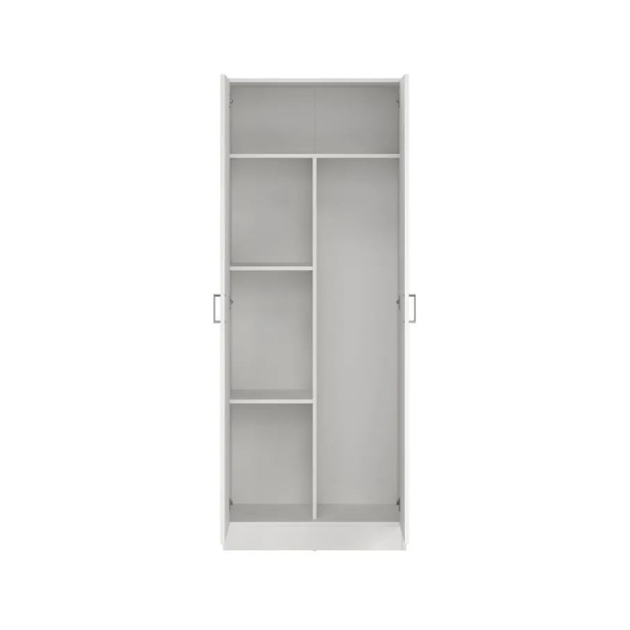 Kledingkasten< Kledingkast Miami Wit - 70x181x36 cm