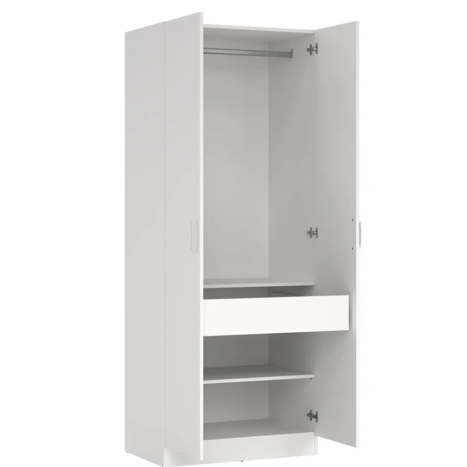 Opbergkasten< Kledingkast Miami Wit - 79x200x50 cm