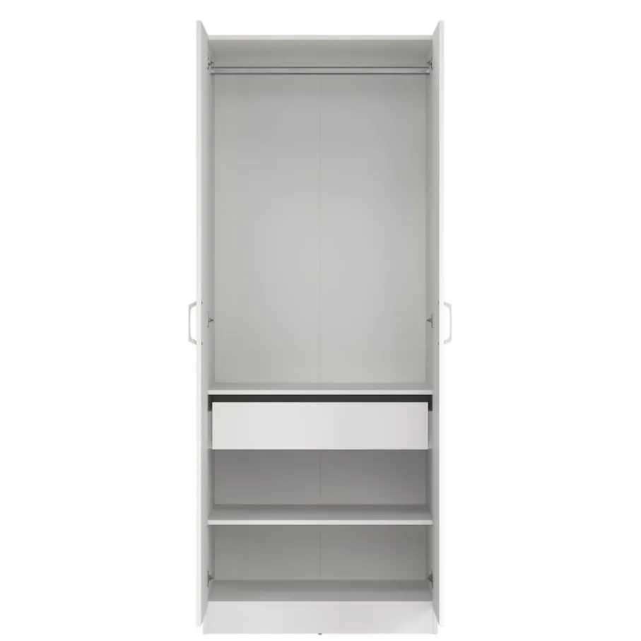 Opbergkasten< Kledingkast Miami Wit - 79x200x50 cm