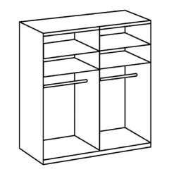 Kledingkasten< Kledingkast Oss Donkergrijs - 200x236x58 cm