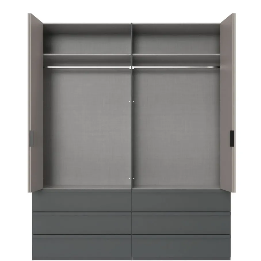 Kledingkasten< Kledingkast Rivas Taupe - 200x236x58 cm