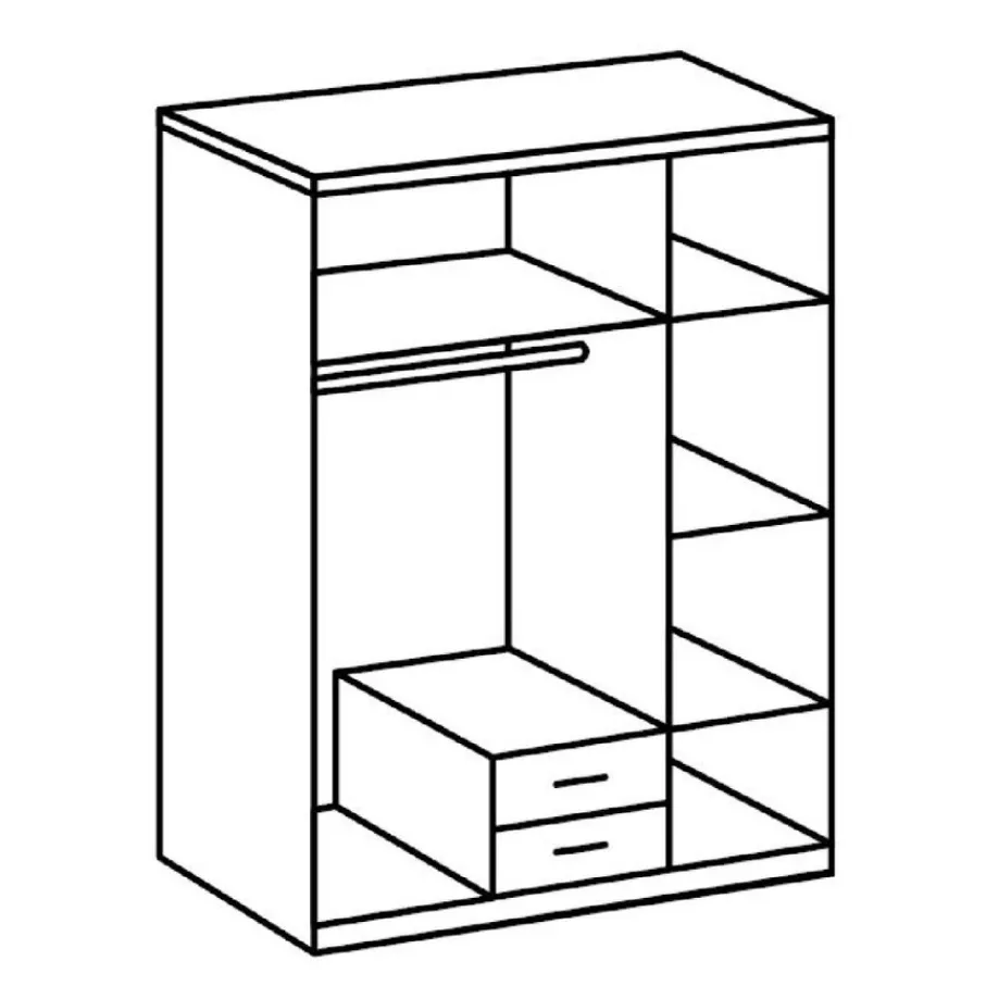 Kledingkasten< Kledingkast Stolpen Grafiet - 135x199x58 cm