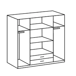 Kledingkasten< Kledingkast Stolpen Grafiet - 180x199x58 cm