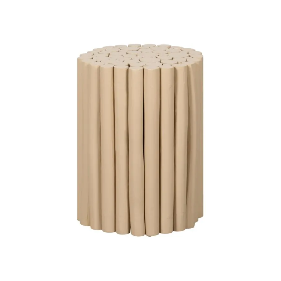 Poefs & Krukjes< Kruk Fernando Taupe - Ø30 cm