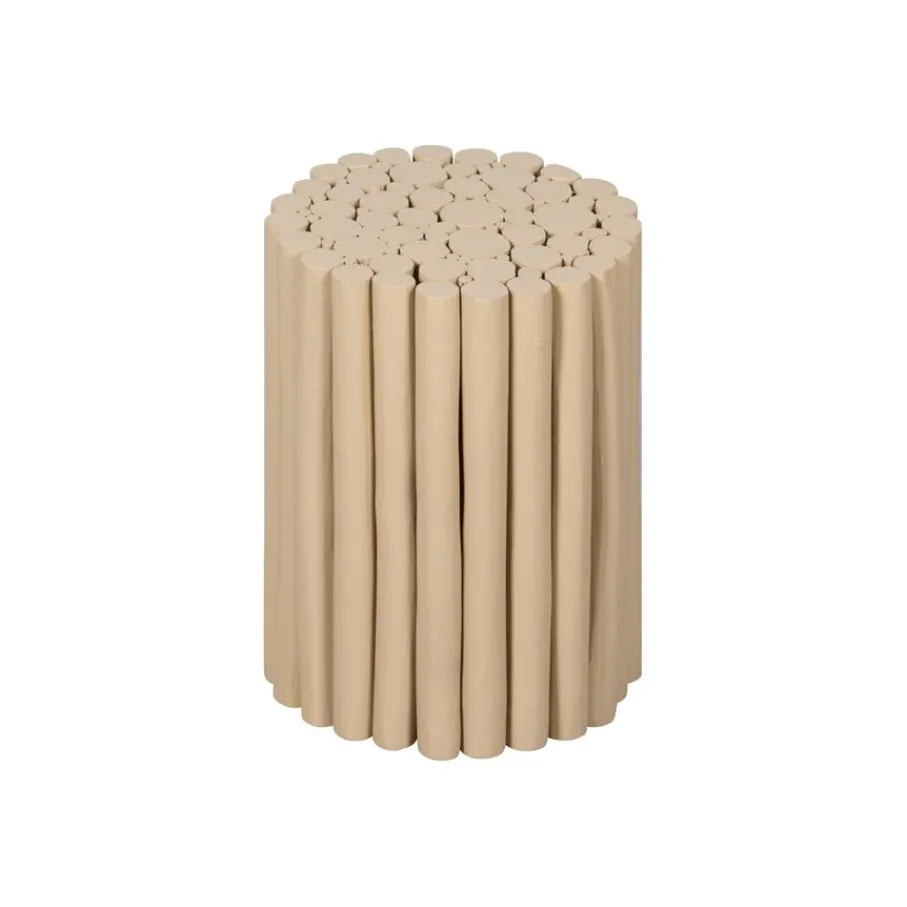 Poefs & Krukjes< Kruk Fernando Taupe - Ø30 cm