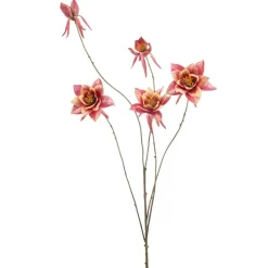 Kunstplanten & Bloemen< Kunstbloem Aquilegia Roze - 93 cm