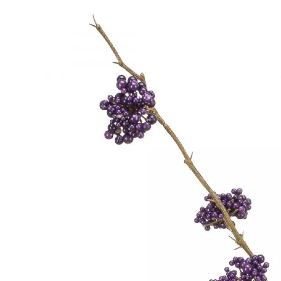 Kunstplanten & Bloemen< Kunstbloem Callicarpa Spray Paars - 97 cm