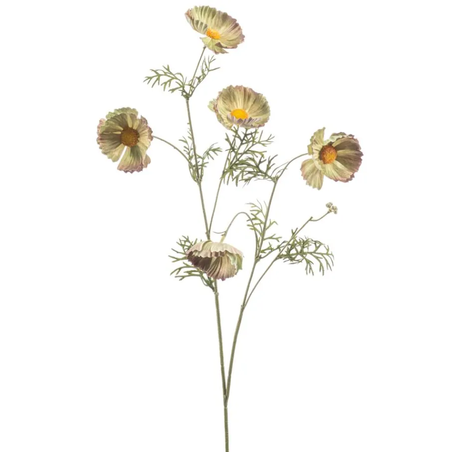 Kunstplanten & Bloemen< Kunstbloem Cosmos Groen - 70 cm