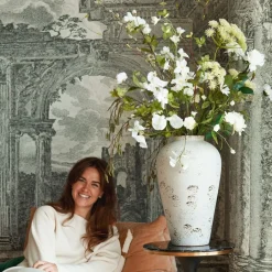Kunstplanten & Bloemen< Kunstbloem Delphinium Crème - 88 cm
