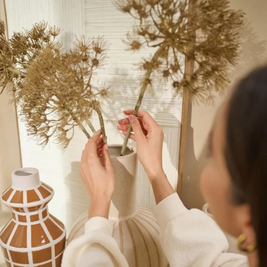 Kunstplanten & Bloemen< Kunstbloem Heracleum Bruin - 80 cm