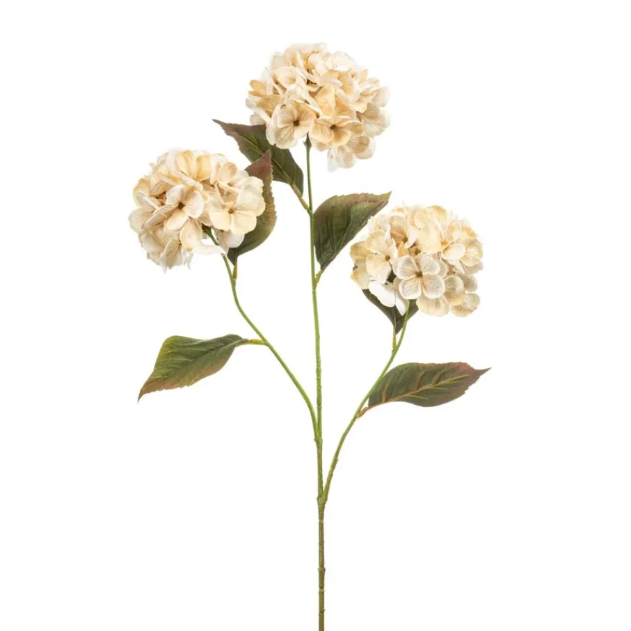 Kunstplanten & Bloemen< Kunstbloem Hydrangea Crème - 77 cm