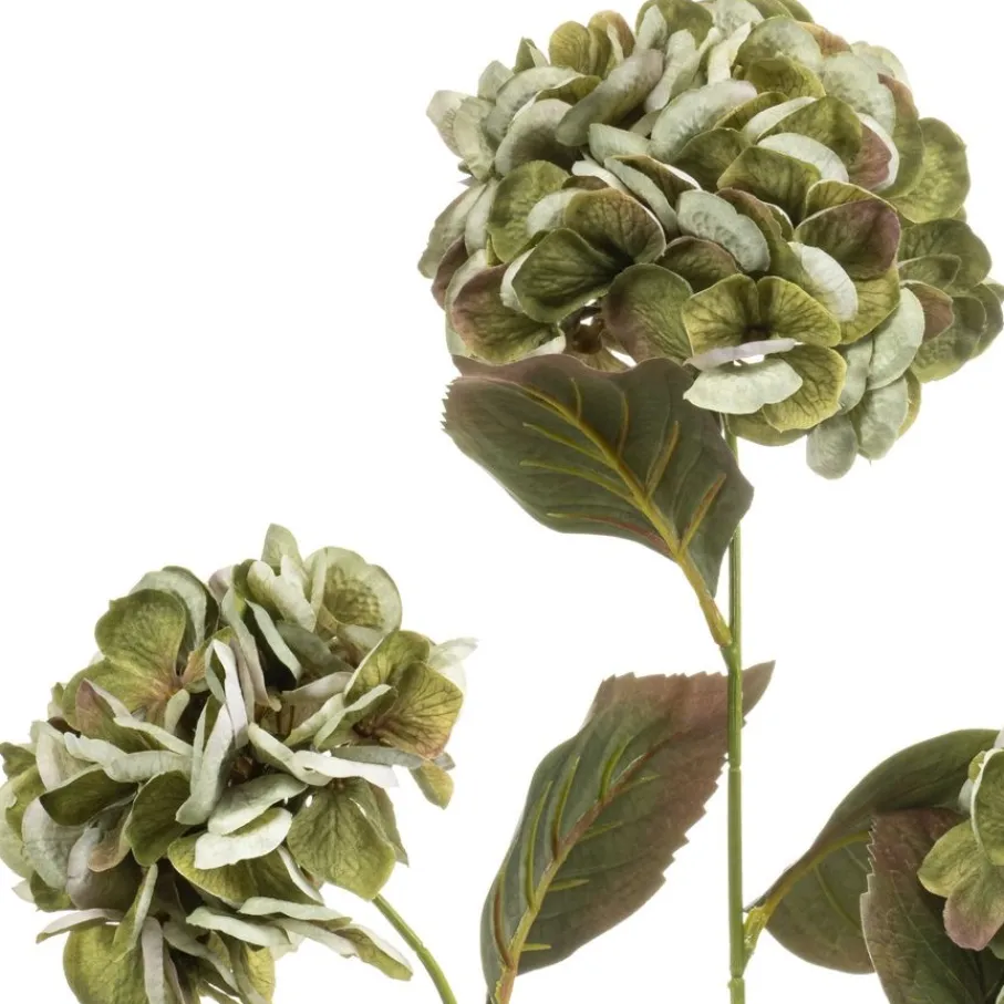 Kunstplanten & Bloemen< Kunstbloem Hydrangea Groen - 77 cm