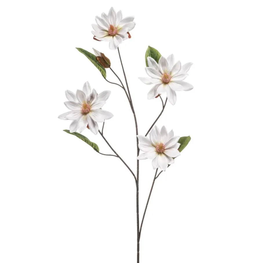 Kunstplanten & Bloemen< Kunstbloem Magnolia Wit - 102 cm