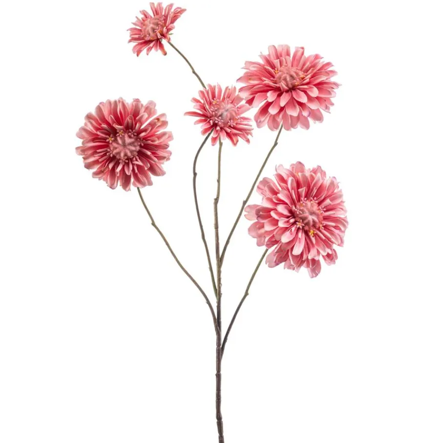 Kunstplanten & Bloemen< Kunstbloem Zinnia Roze - 88 cm