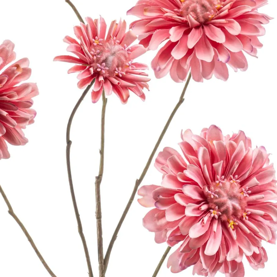 Kunstplanten & Bloemen< Kunstbloem Zinnia Roze - 88 cm
