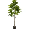 Kunstplanten & Bloemen< Kunstplant Ficus Benghalensis Groen - 170 cm hoog